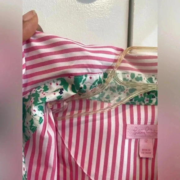 Lilly Pulitzer striped button down shirt Size 12 - Picture 9 of 12